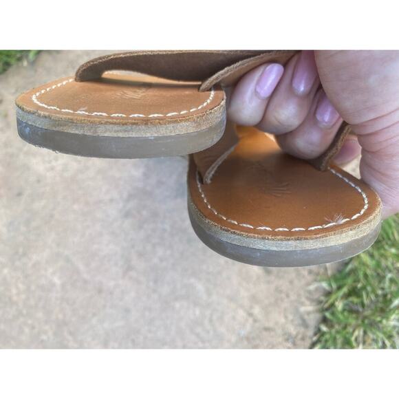 Madewell Sandals Women's Size 10 Ankle Strap Brown Silver Flat Heel Pre-owned - Picture 10 of 13